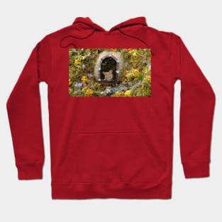 George the mouse with spring flowers 234 Hoodie